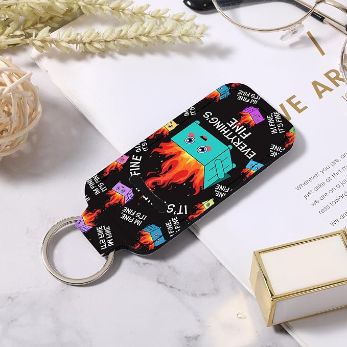 Cute Chapstick Holder Keychain,Lipstick Neoprene Clip-on Lip Balm Holder for Woman