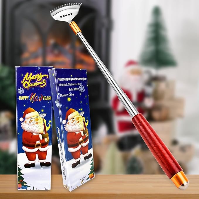 Back Scratcher, Long Back-Scratcher Extendable for Women Men Adults, Wide Claw/Solid Handle/Massage Roller, Portable Metal Head Body Hand Scratcher Massager