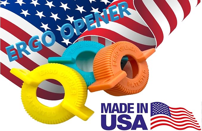 3-Pack WATER BOTTLE Opener ERGO OPENER | Arthritis Sufferers Elderly Seniors Weak Hands | Easy Twist-Off Plastic Bottle Opening Tool Travel On-Go | Carpal Tunnel | MADE in USA
