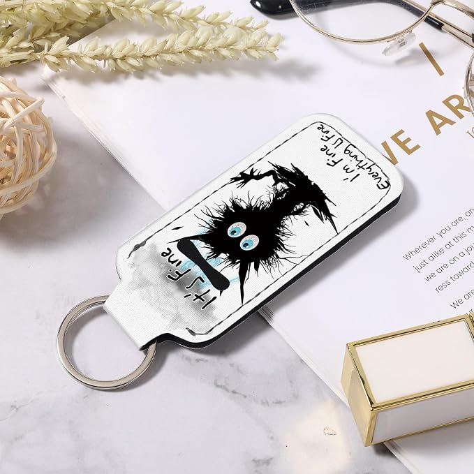 Cute Chapstick Holder Keychain,Lipstick Neoprene Clip-on Lip Balm Holder for Woman