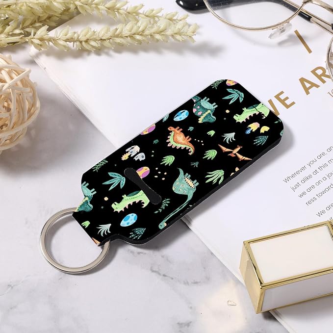 Cute Chapstick Holder Keychain,Lipstick Neoprene Clip-on Lip Balm Holder for Woman