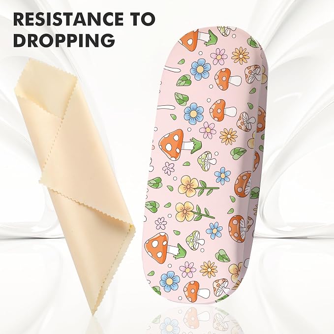 Glasses Case Hard Shell,Portable Protective Eyeglasses Case, Eyeglass Holder Box with Cleaning Cloth, for men women