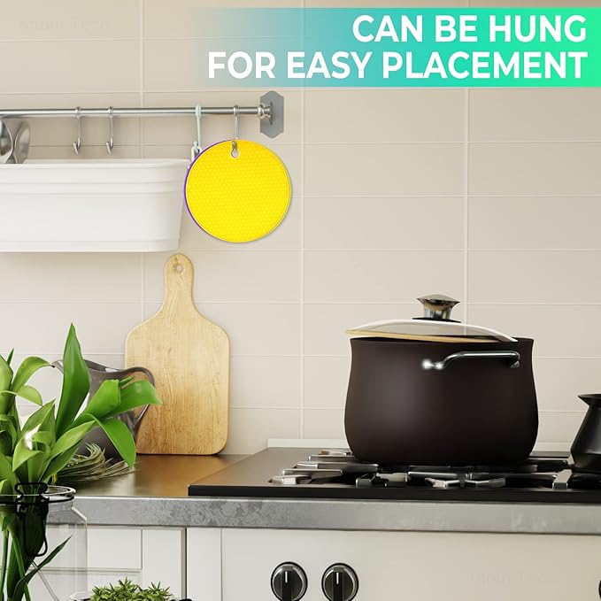 NiHome 4-Pack Silicone Jar Opener Pad for Weak Hands Seniors Kids, Large Non-Slip Jar Gripper Multi-Purpose Kitchen Bottle Opener Non-Tear Lid Opener Rubber Coaster (Candy Color Set)