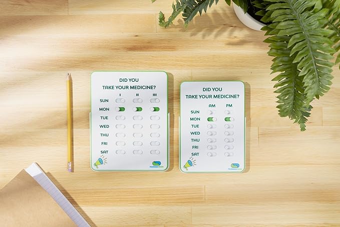 Medication Tracker & Pill Reminder | Visual Reminder Alarm | 7 Day, 3 Times a Day Medication Reminder | Take and Slide | No More Second-guessing or Double-dosing | Perfect for The Elderly