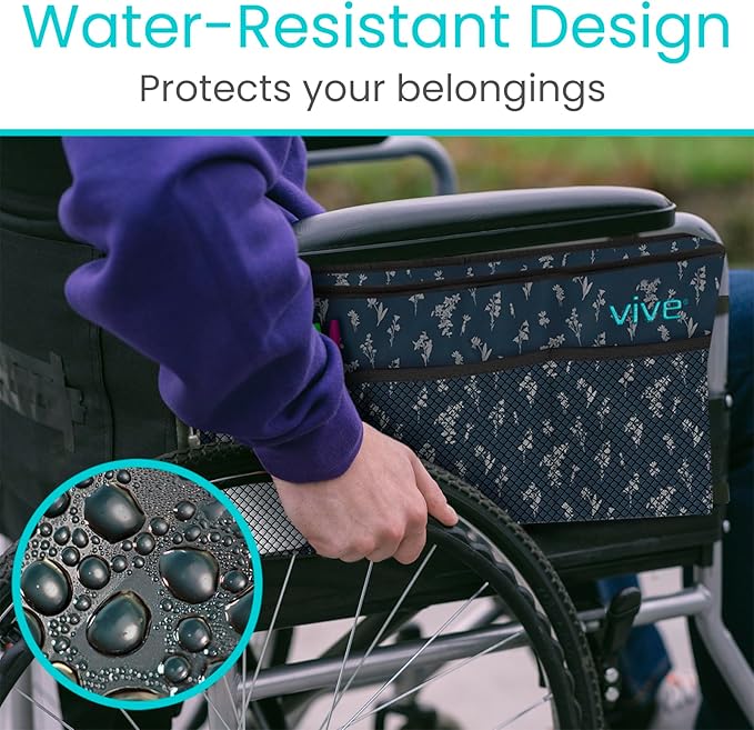 Vive Walker Bag - Accessories Wheelchair Basket Pouch (Water Resistant) - Seniors Caddy Accessory Attachment for Folding, Rolling Walkers - Carry Storage Carrier Tote - Lightweight, Universal Size