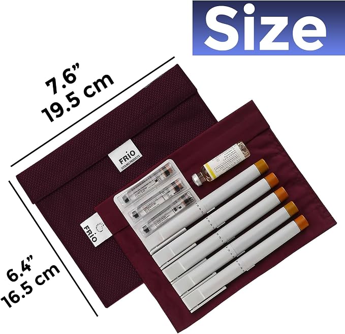 FRIO Cooling Wallet - Insulin & GLP-1 Cooler for 45+ Hours - Burgundy - XL