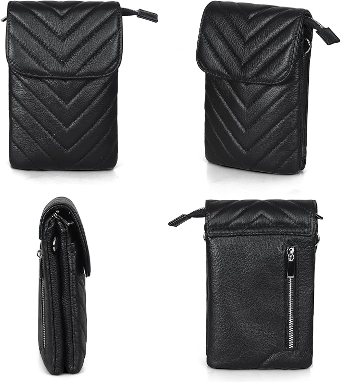 befen Genuine Leather Small Crossbody Bags for Women Cell Phone Travel Bag | Soft Real Leather, Adjustable Shoulder Strap, Card Slots, Compact Size, Daily Travel Shopping Outing Use, Phone Purse