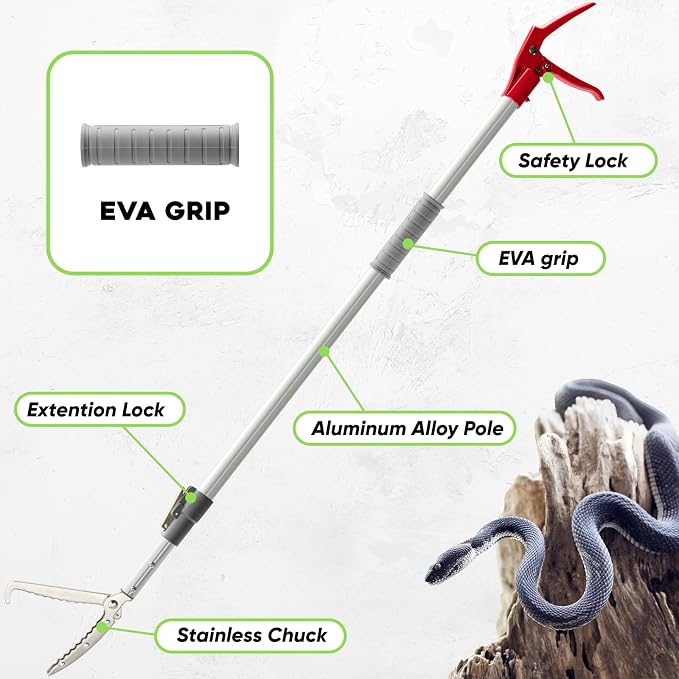 ZeyaHuanMao 55-88 Inch Extendable Snake Grabber Catcher Tongs