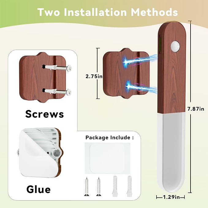 Battery Operated Motion Sensor Wall Sconces Set of 3, Motion Sensor Wall Light Wireless, Magnet Rechargeable LED Lights, Stairs Lights, Decor for Bedroom, Hallway, Living Room, Closet (Walnut Wood)