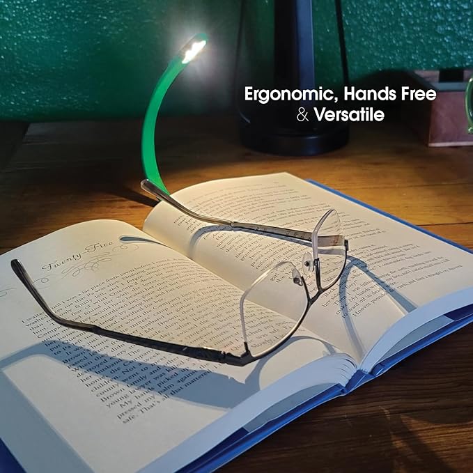 The Original Mighty Bright Recharge Clip On Rechargeable Book Light Reading Light, Warm Eye Care LEDs, Flexible, Durable, Dimmable, Perfect for Kids, Bookworms, Reading in Bed, Lasts 60 Hours (Green)