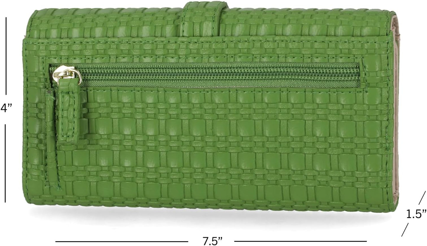 Mundi File Master Womens RFID Blocking Wallet Clutch Organizer With Change Pocket