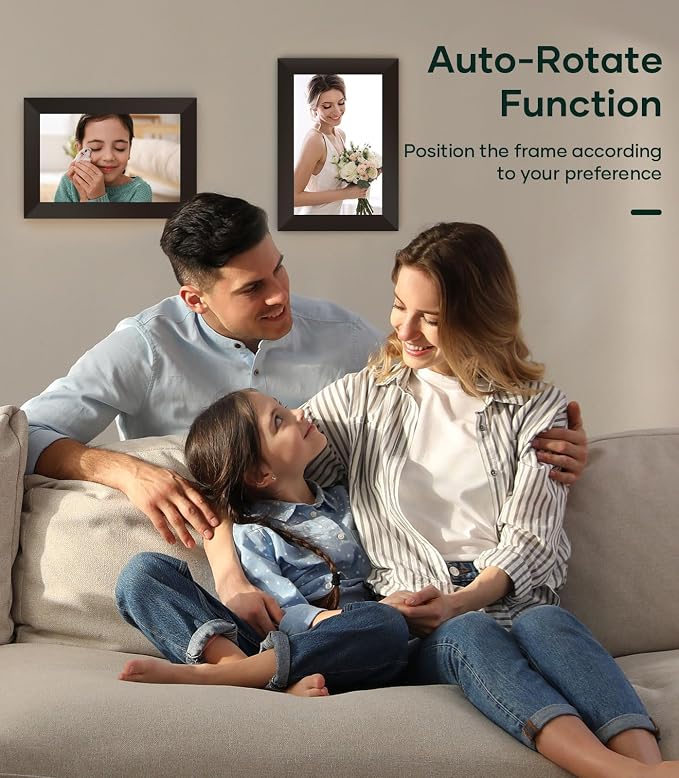 Cozyla Frame: 10.1" WiFi Digital Picture Frame with No Subscription & Unlimited Storage, Support Long Video, Electronic Photo Frame Gift for Family, Share Picture via Google Photos, App, Email, Web
