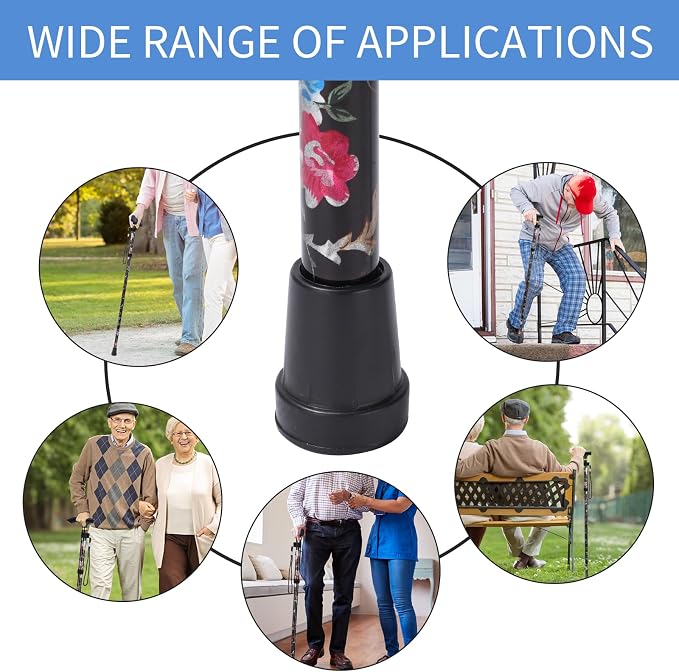 Walking Cane, Folding Cane for Man & Women, Portable Lightweight | 5-Level Adjustable Height, Collapsible Cane for Seniors Balancing Mobility Aid