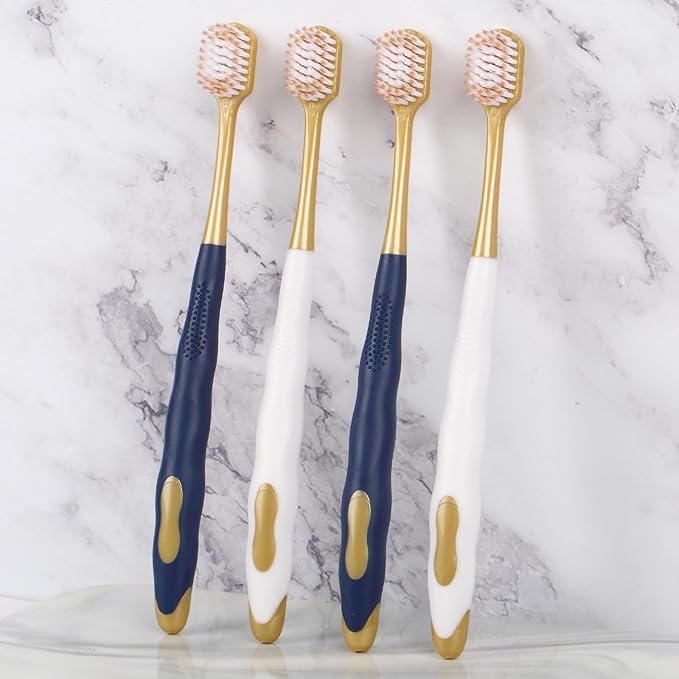 Adult Wide Head Soft Hair Toothbrush, Manual Toothbrush, Excellent Cleaning Effect for Large Head, Ultra Soft Brush Thread Can Effectively Clean Sensitive Teeth or Gingivals (6 Pack)