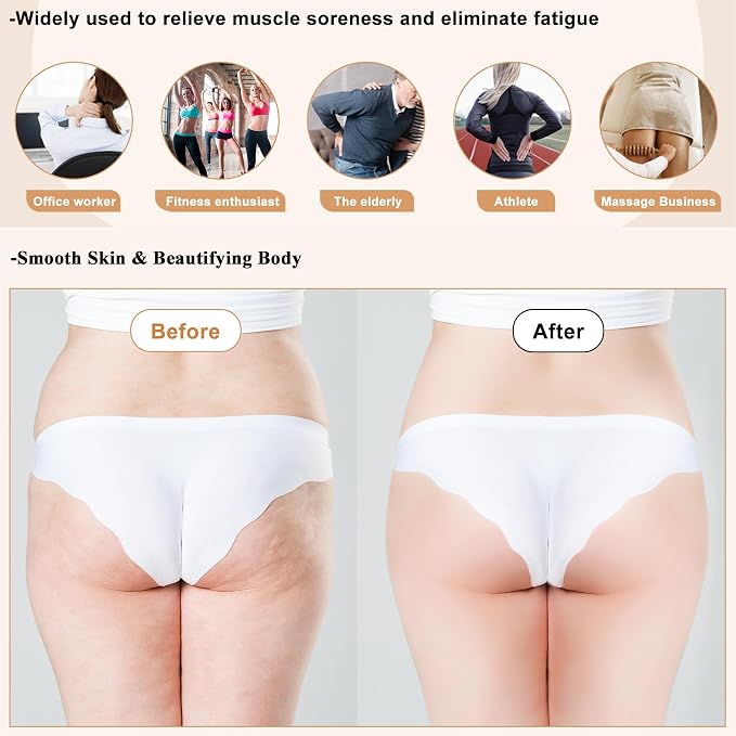 4Pcs Wood Therapy Massage Tools Lymphatic Drainage Massager Wooden Massager Body Sculpting Tools for Maderoterapia,Anti-Cellulite,Pain Relief(4-in-1 Massager)