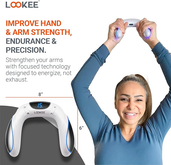 LOOKEE VibHeal Arm Exerciser | Flabby Arms Workout, Hand & Wrist Massager | Portable Arm Toning & Recovery Device with 15 Intensity Levels, Travel-Friendly Fitness for Men & Women