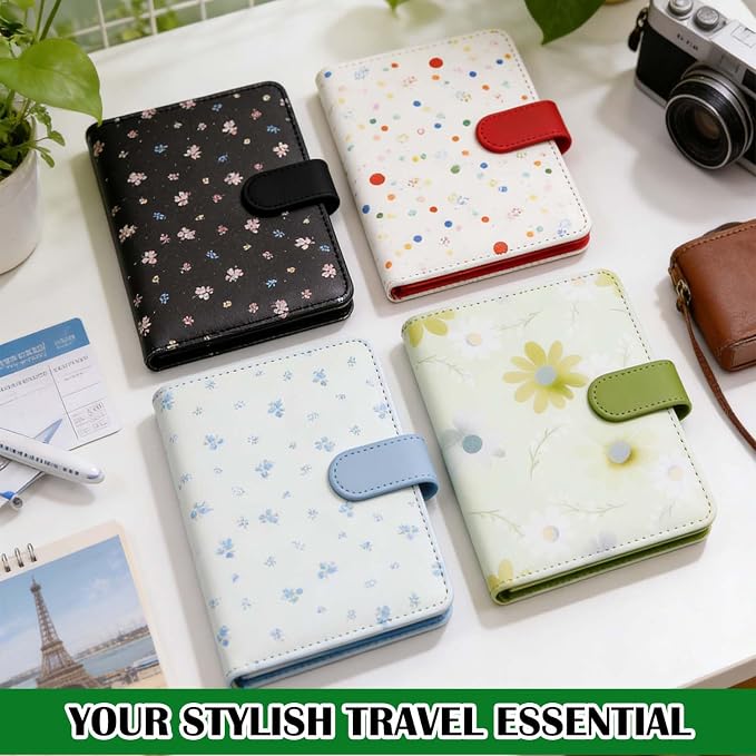 Melsbrinna Rfid Passport Holder for Travel women/Men, Cute Passport Wallet Rfid Blocking Card Slots, Rfid Passport Cover/CaseTravel Wallet, Passport Book Holder (1, floral green a)