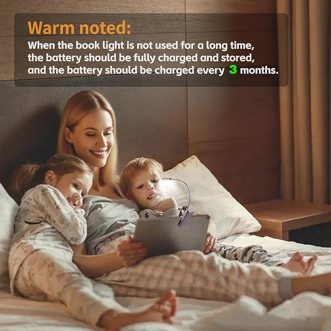 VAVOFO Rechargeable Book Light for Reading in Bed Kids, 7 LED Reading Light with 9-Level Warm Cool White Daylight, Eye Care Lamp with Power Indicator for Bookworms (Champagne Gold)