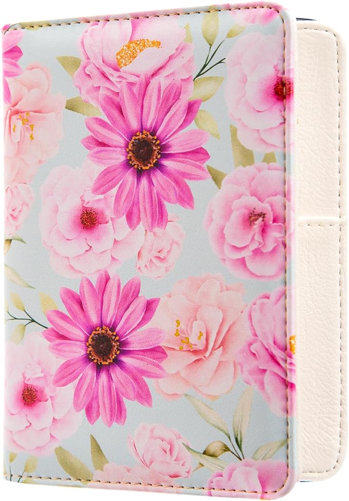 AIRMORS Pink Passport Holder Rfid Blocking,Cute Passport Cover Women Family Passport Book Holders Covers Wallets Travel Must Haves Cruise Ship Essentials(Flower)