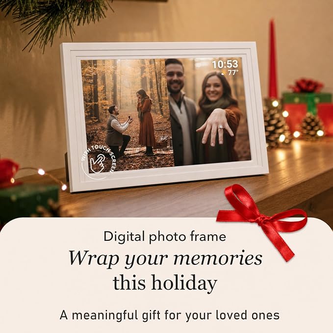 10.1" Frameo Digital Picture Frame WiFi Instant Photo Sharing Gift | Instant Photo & Video Sharing,1280x800 HD IPS Touch Screen, 32GB Storage, SD Card Support, Private Sharing & Gift for Parents