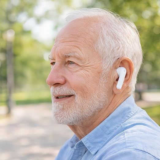 OTC Hearing Aids for Seniors, Rechargeable Bluetooth Hearing Aids with App Control, Noise Cancelling Sound Amplifiers for Hearing Loss, 38dB Sound Gain, In-ear Design
