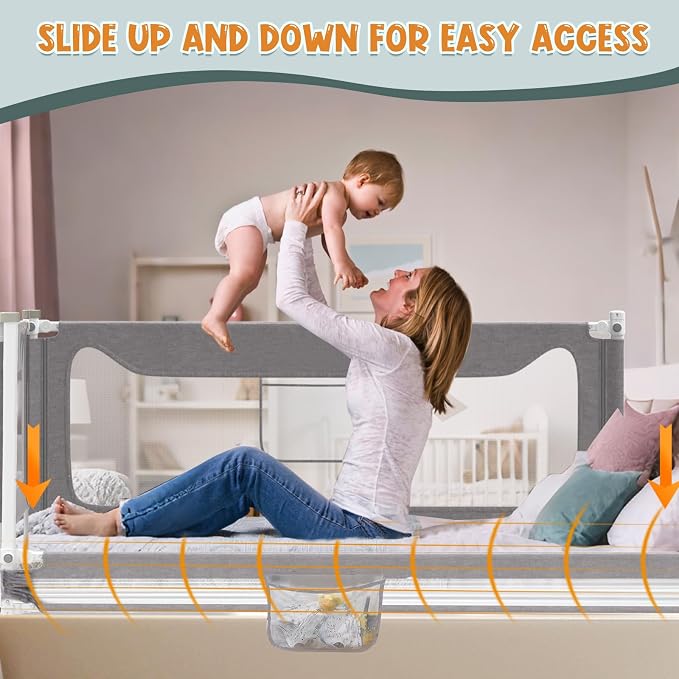 G TALECO GEAR Bed Rail for Toddlers, Stable Protective Bed Side Rails, Baby Bedrail Guard for Twin Full Queen & King Size Bed (78.7 Inch (1 Side))
