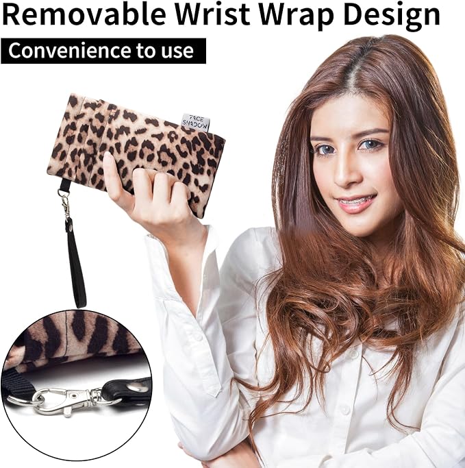 Face Shadow Double Glasses Case Soft Eyeglass Case For Women Men Squeeze Top Sunglasses Case With Cleaning Cloth