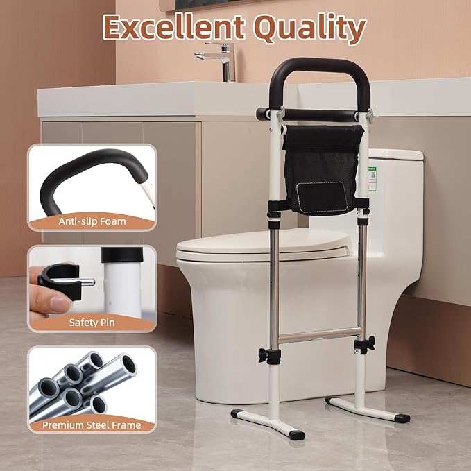 Stand Assist(White)-Mobility Standing Aid Rail for Couch, Chair, Bedside, Toilet. Assistance Handle for People with Limited Mobility. Safety Grab Bar for Standing, Walking, Up and Down The Stairs