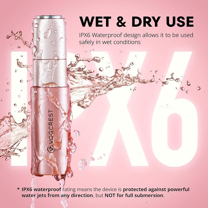 VG VOGCREST Nose Trimmer for Women: 2 in 1 Rechargeable Facial Hair Removal - Portable Mini Face Shaver for Chin Lip Peach Fuzz Ideal for Travel Use