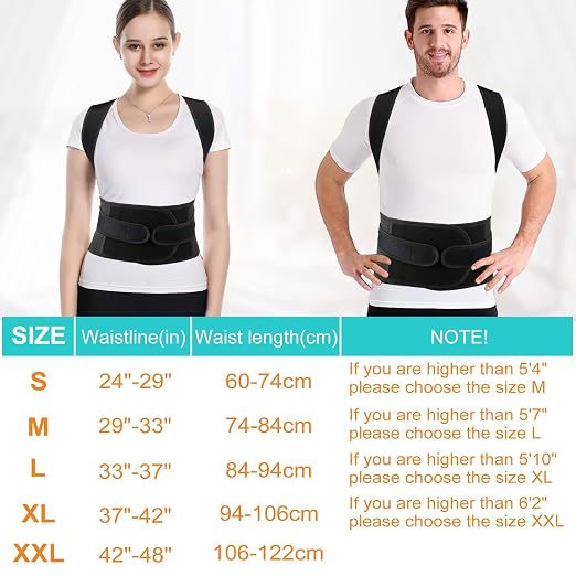 Posture Corrector for Men and Women,Adjustable Back Brace for Upper and Lower Back Pain Relief - Improve and Neck,Shoulder,Back Relieve M(29"-33")