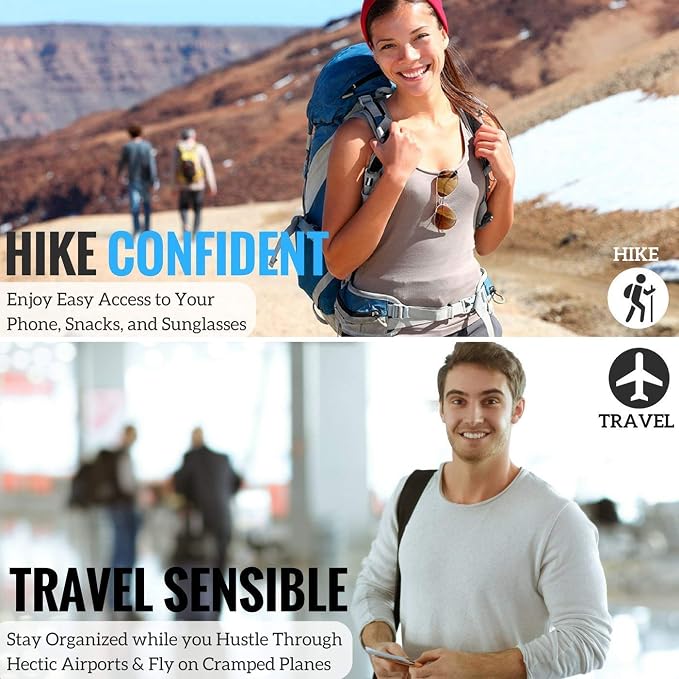 ZM-YOUTOO Money Belt for Travel - Hidden Travel Pouch Protect Your Credit and Money With RFID Blocking Passport Holder Waist Wallet (Khaki)