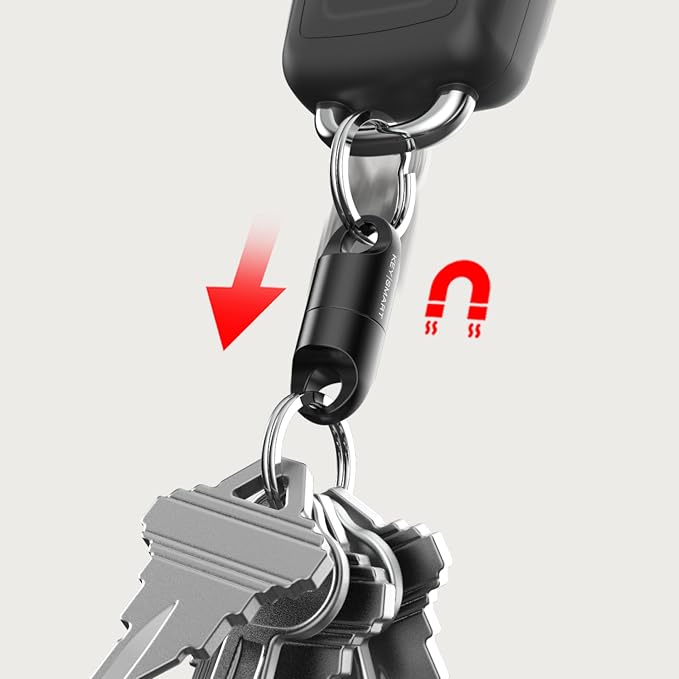 KeySmart MagConnect Magnetic Key Holder for Purse, Key Chains for Car Keys - Detachable Key Ring Quick Release Keychain