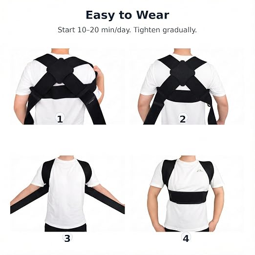Posture Corrector for Men - Lightweight Upper Back Brace Posture Corrector for Neck Shoulder & Back Pain Relief Under Clothes - Invisible Shoulder Support Brace Improve Posture Correct Hunchback Slouching