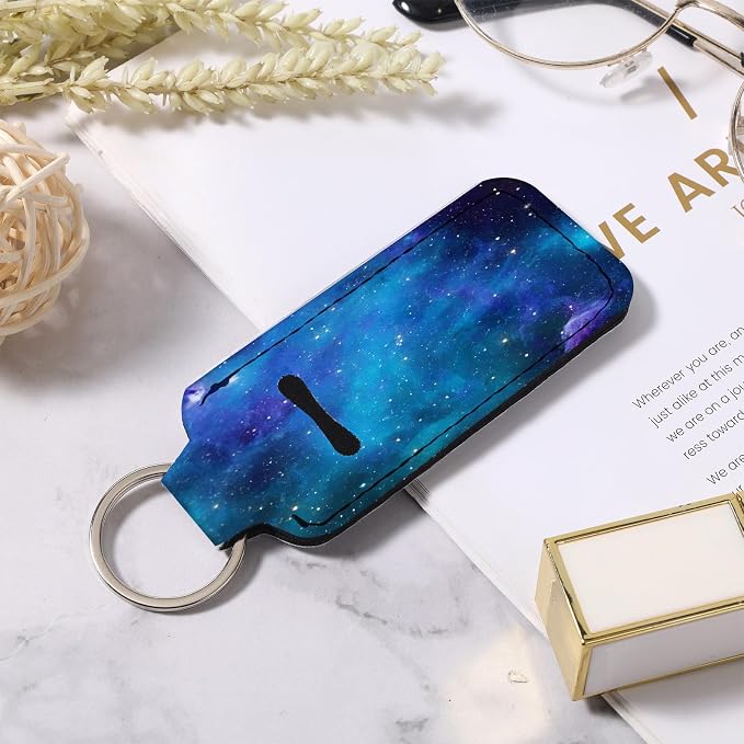 Cute Chapstick Holder Keychain,Lipstick Neoprene Clip-on Lip Balm Holder for Woman