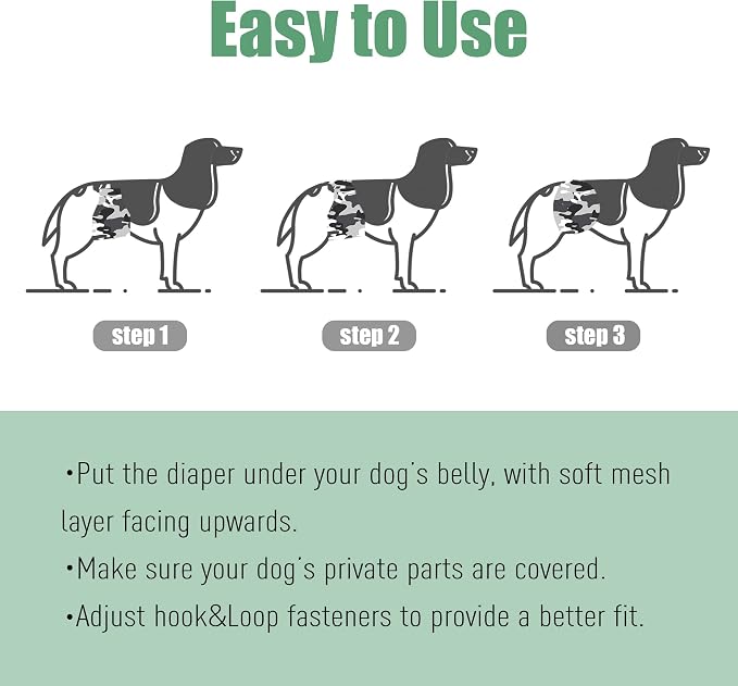wegreeco Washable Male Dog Diapers (Pack of 3) - Washable Male Dog Belly Wrap (Camo, XS)
