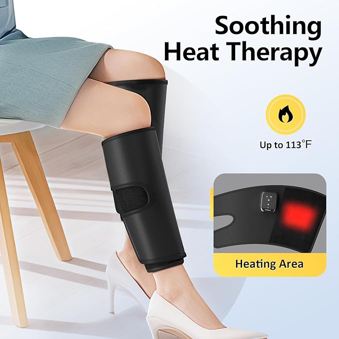 Comfytemp Cordless Calf Massager for Circulation and Pain Relief, FSA Eligible HSA Portable Leg Massage with Heat and Compression, Birthday Gift for Men Women Seniors, Recovery for RLS, Edema, Muscles
