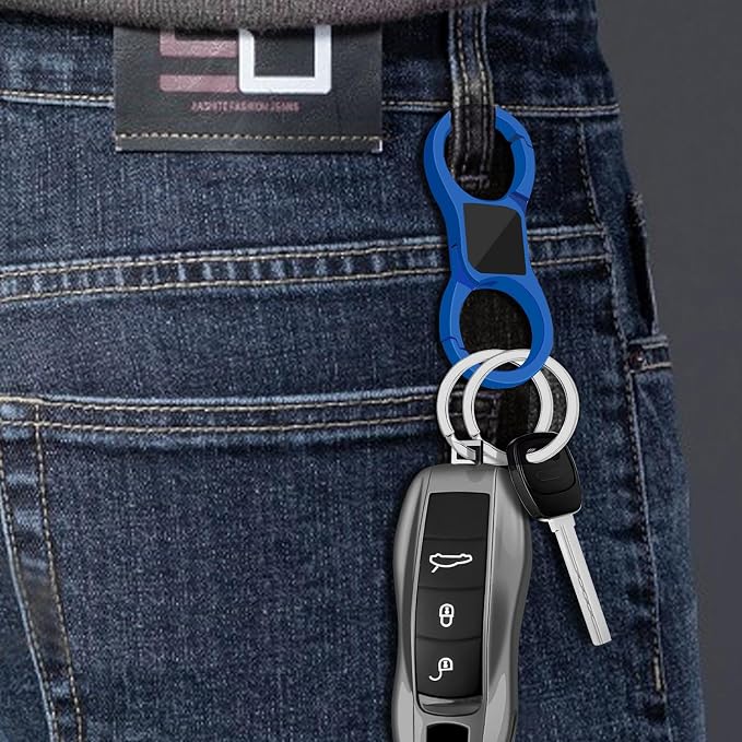 Idakekiy Key Chain Quick Release Spring with 4 Key Rings Heavy Duty Car Keychain Organizer for Men and Women