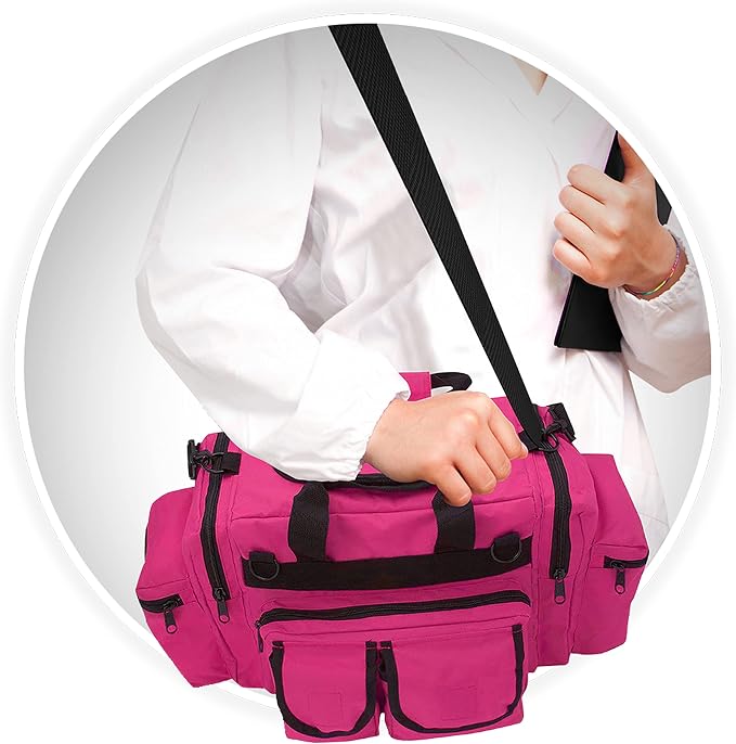 ASA TECHMED First Aid Responder EMS Emergency Medical Trauma Bag Deluxe, Pink