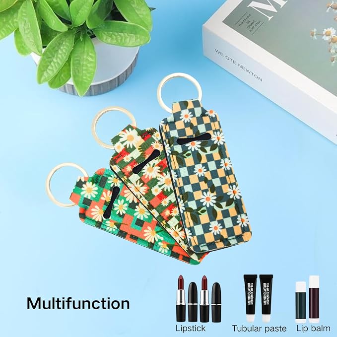 Chapstick Holder Key Chain Lipstick Holder Lip Balm Holder Keychain | Stocking Stuffers Gift, Compatible with Chapstick, Lip Balm and Lipstick, Bag Charm Accessories, Gifts for Women Friend