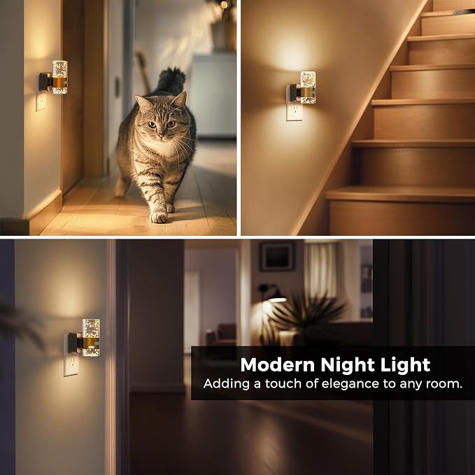 L LOHAS LED Motion Sensor Night Light,Dimmable Night Lights Plug into Wall | 2 Pack 3000K Night-Lights with 0-100 LM Adjustable, Acrylic Bubble Plug in Nightlights for Bathroom Hallway Nursery