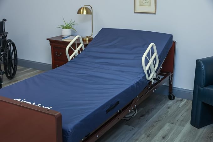 AireMed Bed Assist Rails (Set of 2) – Fits Some Metal Hospital Beds – for Repositioning & Getting in and Out of Bed Safely – Hospital Bed Rail, Safety Assist Medical Rail for Seniors & Elderly (Ivory)