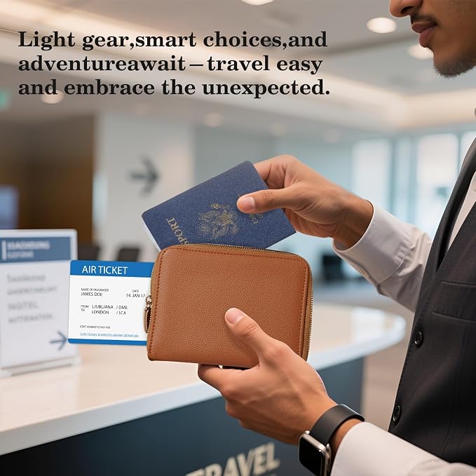 CoBak Passport Holder Cover with Safe Zipper Closure | Premium Passport Wallet for Travel, RFID Blocking Card Case, Waterproof Travel Accessories for Women
