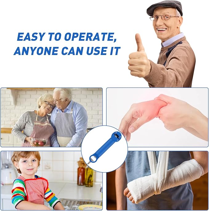 Jar Opener Bottle Opener for Seniors with Arthritis, Multi Retractable Magnetic Can Opener, Jar Grippers for Opening Jars, Kitchen Gadgets for Weak Hands and Senior Arthritis (Blue)