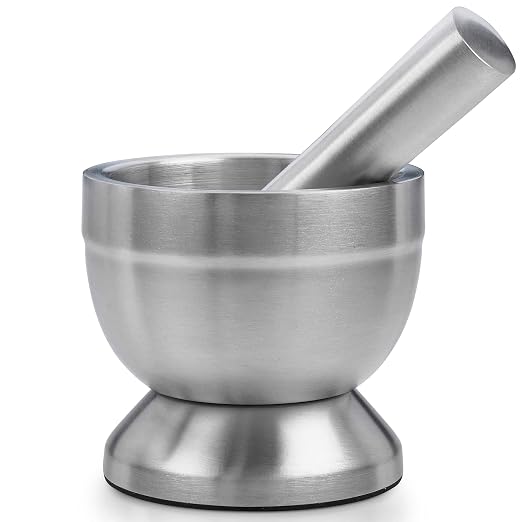 Pill Crusher - 304 Food Grade Stainless Steel Mortar and Pestle Medicine Grinder Set - Non-Slip Splitter to Easily Crush Medicine Pills Tablets Vitamins to Fine Powder, Pack of 10