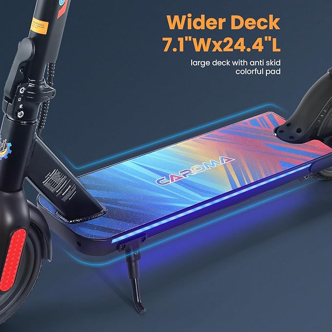 Caroma Electric Scooter with Seat Option,500/350W Motor Up to 25/20 Miles Range & 25/20 MPH Speed,9" Tires,Adjustable Electric Scooter for Adults,Foldable Commuting