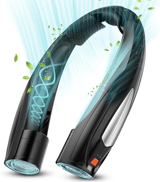 Hionly AI Neck Fan, 6 Speeds Adjustable Portable Personal Fan Rechargeable, Faster Cooling Wearable Fan, Ultra Quiet for Home, Office, Travel, Outdoor