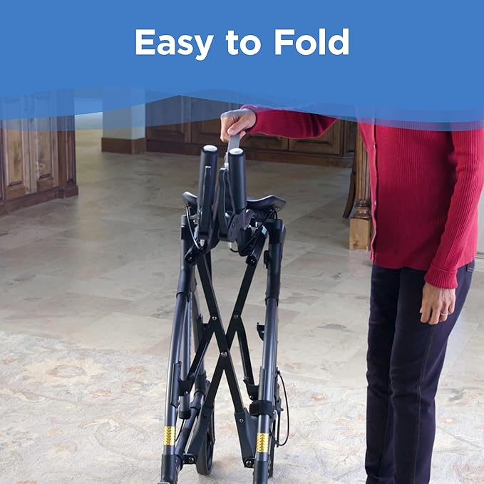 Journey UPWalker Standard – The Original Upright Walker – Premium, Lightweight Adjustable Upright Rollator Walker with Seat for Adults, Seniors & The Elderly