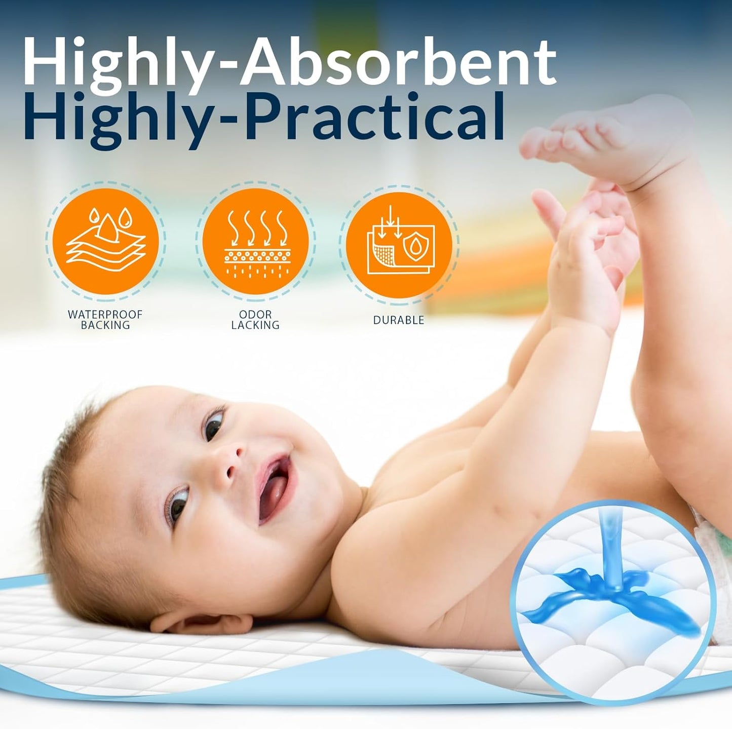 MED PRIDE High Absorbency Disposable Underpads 23" x 36" (150 Count)