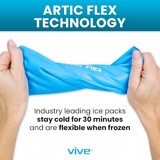 Vive Knee Ice Pack Wrap - Cold/Hot Gel Compression Brace - Heat Support | Strap for Arthritis Pain, Tendonitis, ACL, Athletic Injury, Osteoarthritis, Women, Men, Running, Meniscus and Patella Surgery