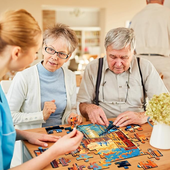 6 Pack 36-Piece Large Jigsaw Puzzles for Seniors Easy Dementia Alzheimer Products Dementia Activities Memory Training Game for Elderly Alzheimer's Patients in Nursing Home Gift (Style 1)
